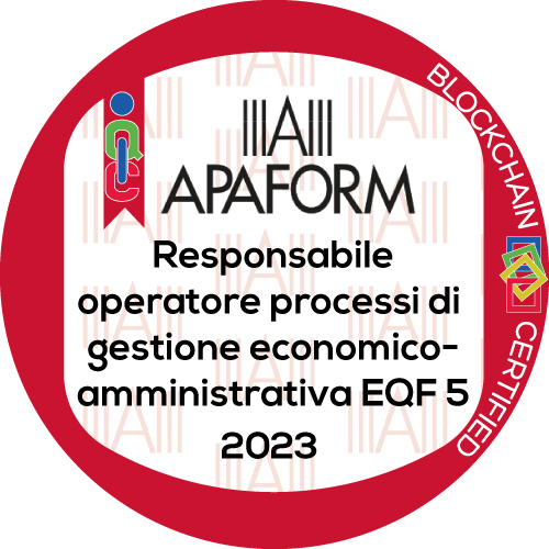 Responsabile-operatore dei processi di gestione economico-amministrativa di istituzioni e società formative livello EQF 5 stimato da APAFORM